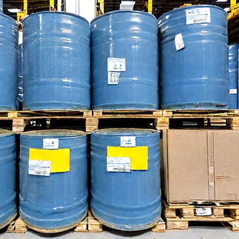 photo of blue barrels holding hazardous waste