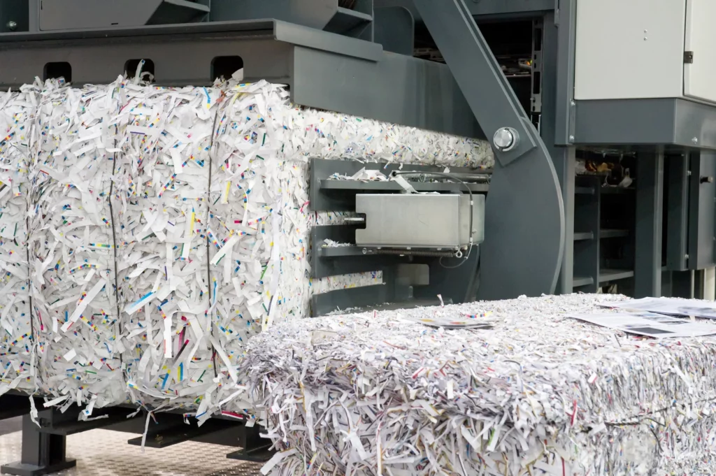 photo of cubes of shredded documents